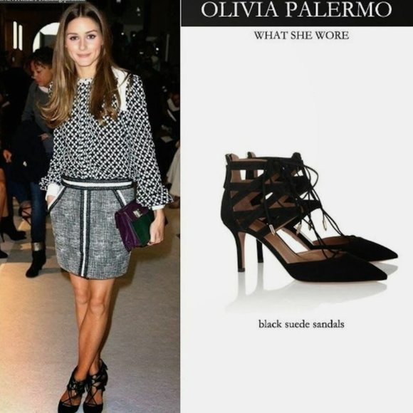 AQUAZZURA Belgravia Suede Black Strappy Heels Stiletto - BRAND NEW NEVER WORN - Picture 2 of 15